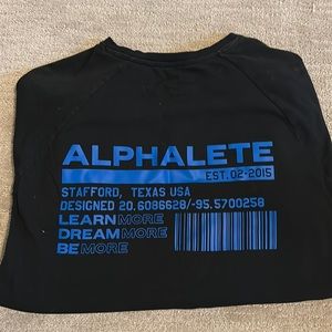 Alphalete short sleeve shirt in black, size large